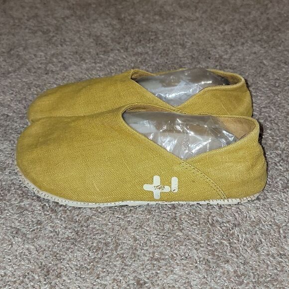 OTZ Cork Lite Espadrille Slip On Mustard Yellow Canvas Caveman Shoes Size 6.5 - Picture 2 of 10